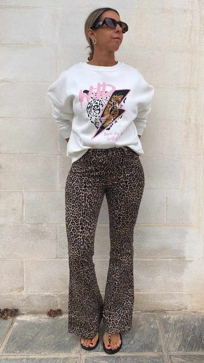 Pantalones Animal Print Vaquero