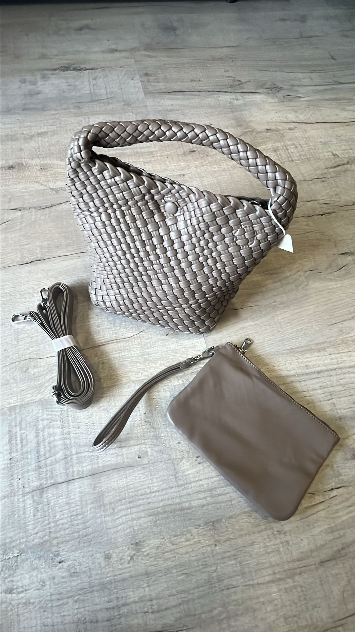 Bolso Trenzado Herisson Verde Taupe