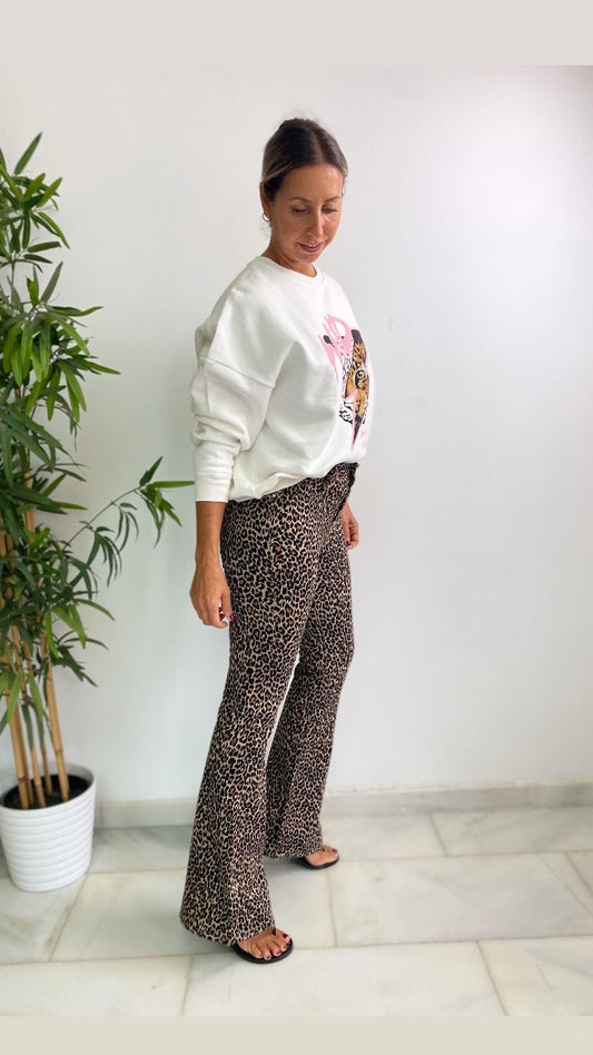 Pantalones Animal Print Vaquero