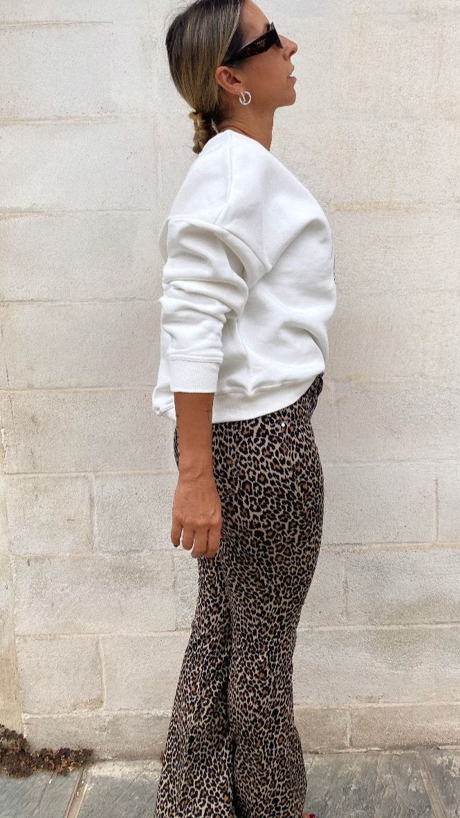 Pantalones Animal Print Vaquero